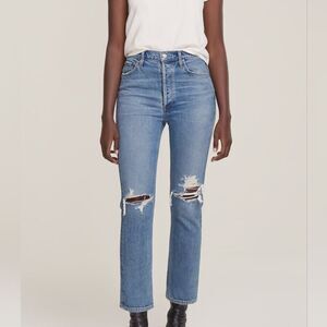 AGOLDE Riley distressed cropped jeans